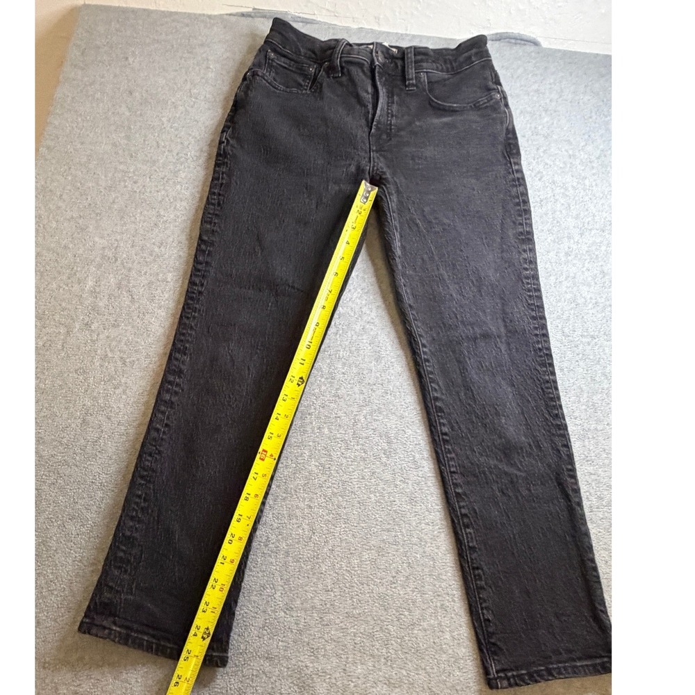Madewell Mid-Rise Perfect Vintage Jean Faded Black Straight Leg Size 27 - Picture 7 of 8